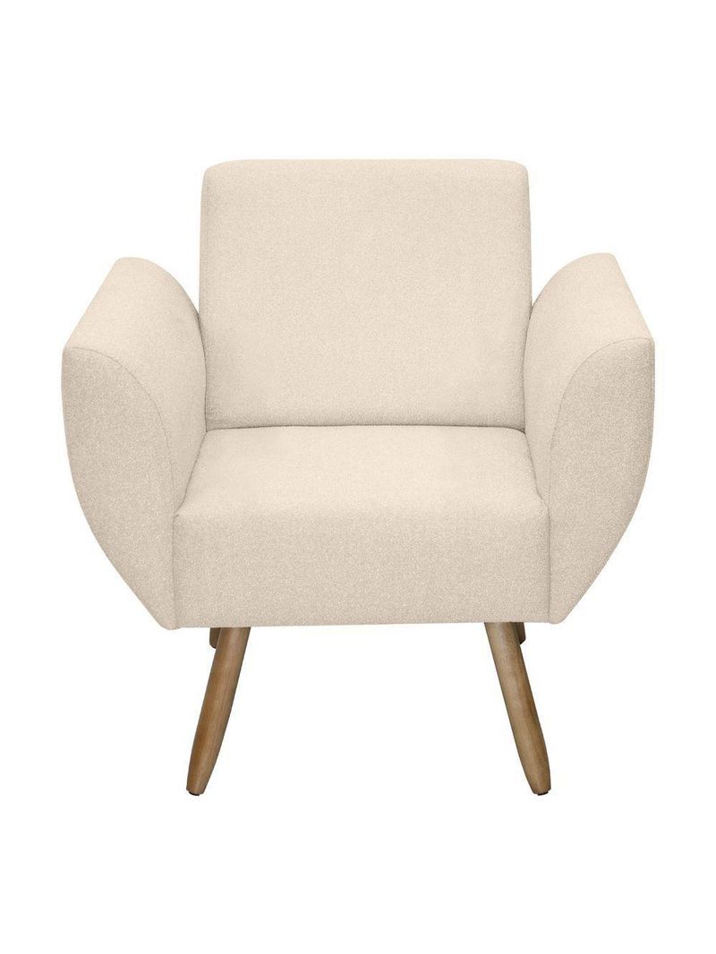 Kit De 2 Poltronas Jolly Cadeira Decorativa Em Tecido Boucle Off White