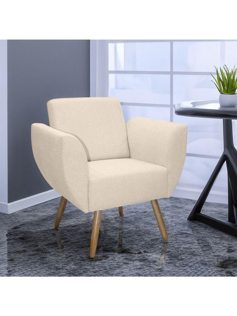 Kit De 2 Poltronas Jolly Cadeira Decorativa Em Tecido Boucle Off White