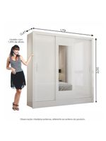 Guarda Roupa Casal Fortaleza 3 Portas Espelho Carioca Branco