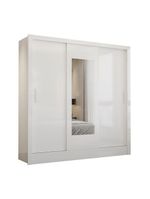Guarda Roupa Casal Fortaleza 3 Portas Espelho Carioca Branco