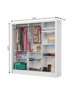 Guarda Roupa Casal Fortaleza 3 Portas Espelho Carioca Branco