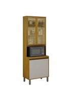 Paneleiro Cristaleira Nala 2 Portas P Microondas Mobilihouse Cinamomo/off White