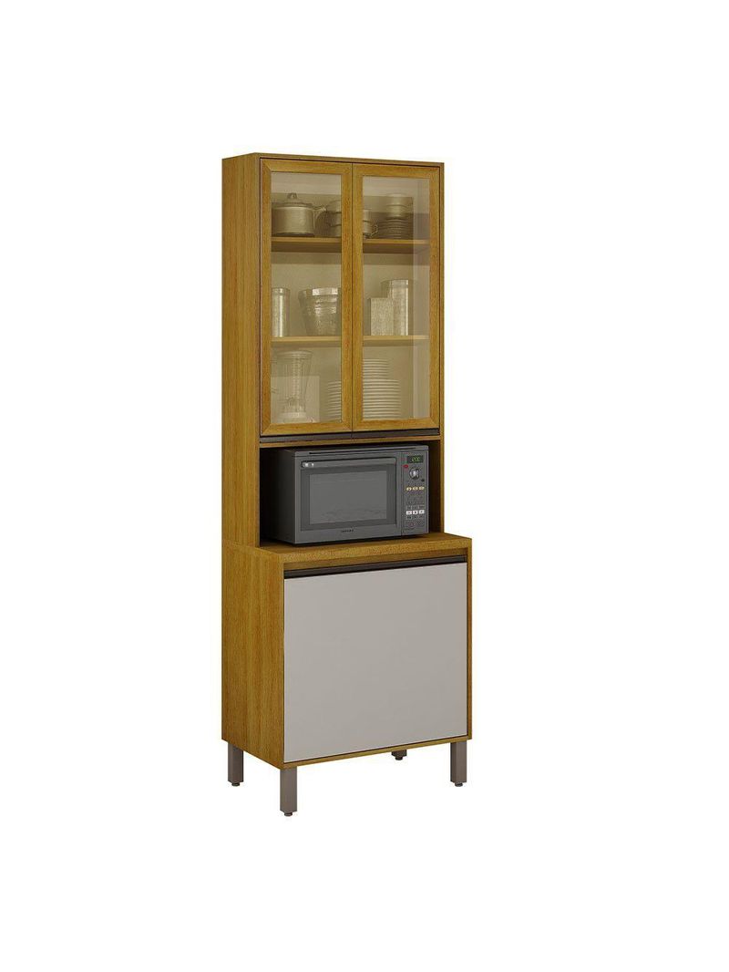 Paneleiro Cristaleira Nala 2 Portas P Microondas Mobilihouse Cinamomo/off White