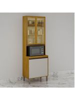 Paneleiro Cristaleira Nala 2 Portas P Microondas Mobilihouse Cinamomo/off White