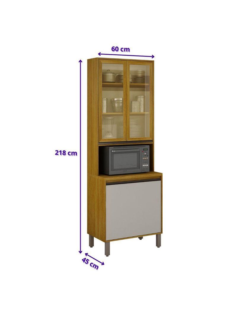 Paneleiro Cristaleira Nala 2 Portas P Microondas Mobilihouse Cinamomo/off White