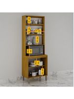 Paneleiro Cristaleira Nala 2 Portas P Microondas Mobilihouse Cinamomo/off White