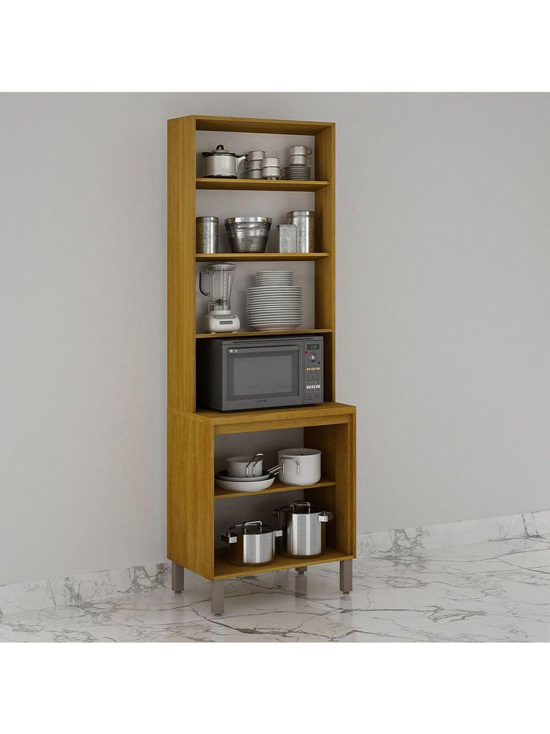 Paneleiro Cristaleira Nala 2 Portas P Microondas Mobilihouse Cinamomo/off White