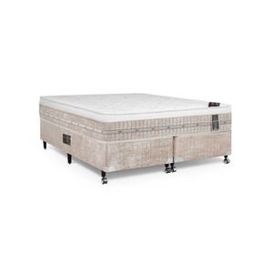 Cama Box + Colchão Castor King Premium One Face Tecnopedic 180x200x57cm