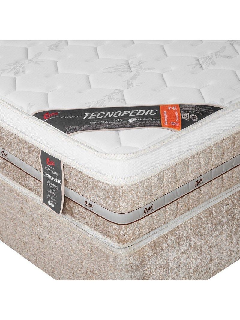 Cama Box + Colchão Castor King Premium One Face