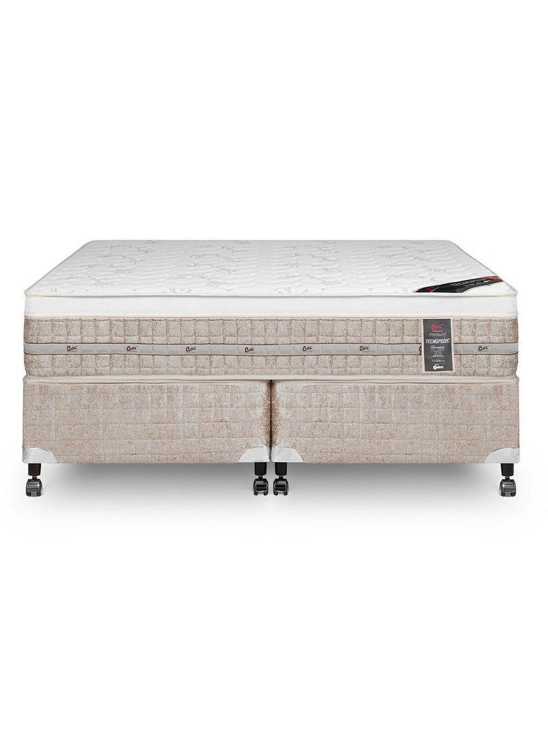 Cama Box + Colchão Castor King Premium One Face