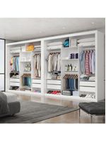 Closet Casal Premium Clarice 8 Gavetas Carioca Móveis Branco