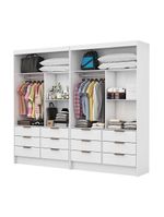 Closet Casal Duplo Sevilha Premium Com 12 Gavetas Branco
