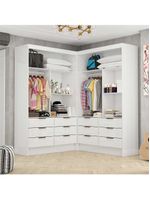 Closet Casal Duplo Sevilha Premium Com 12 Gavetas Branco