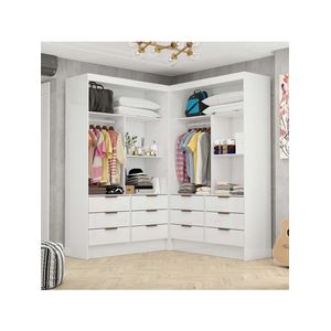Closet Casal Duplo Sevilha Premium Com 12 Gavetas Branco