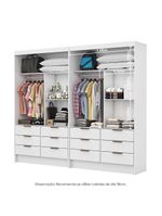 Closet Casal Duplo Sevilha Premium Com 12 Gavetas Branco