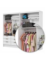 Closet Casal Duplo Sevilha Premium Com 12 Gavetas Branco