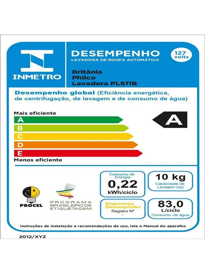 Lava e Seca Philco PLS11B InvertPlus 16 Programas Lavagem 10kg Branca 127V
