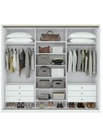 Guarda-roupa Casal Spazio 270 3 Portas 6 Gavetas Branco Lopas
