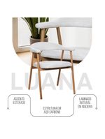 Kit 2 Cadeiras De Jantar Luana Estrutura Aço Carbono Laminado Natural Com Estofado Linho Cru