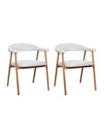 Kit 2 Cadeiras De Jantar Luana Estrutura Aço Carbono Laminado Natural Com Estofado Linho Cru