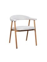 Kit 2 Cadeiras De Jantar Luana Estrutura Aço Carbono Laminado Natural Com Estofado Linho Cru