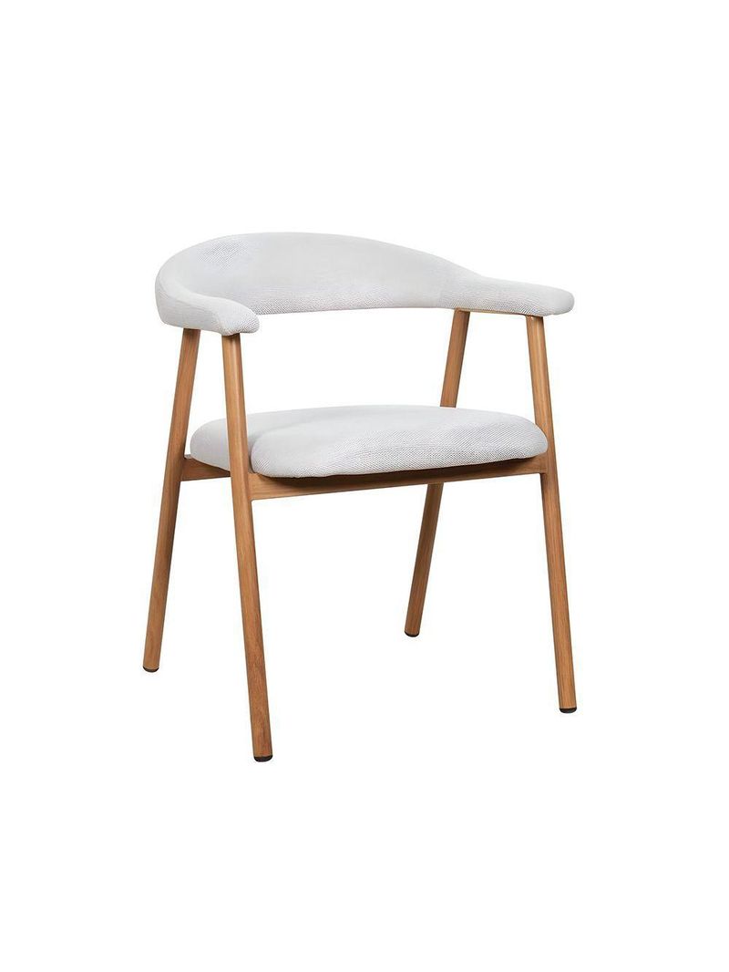 Kit 2 Cadeiras De Jantar Luana Estrutura Aço Carbono Laminado Natural Com Estofado Linho Cru