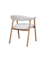 Kit 2 Cadeiras De Jantar Luana Estrutura Aço Carbono Laminado Natural Com Estofado Linho Cru