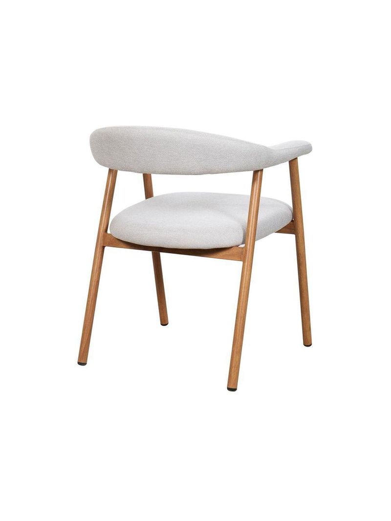 Kit 2 Cadeiras De Jantar Luana Estrutura Aço Carbono Laminado Natural Com Estofado Linho Cru