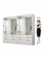 Closet Casal Sevilha 4 Portas Premium 12 Gavetas - Branco