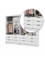 Closet Casal Sevilha 4 Portas Premium 12 Gavetas - Branco
