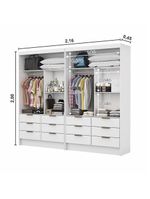 Closet Casal Sevilha 4 Portas Premium 12 Gavetas - Branco