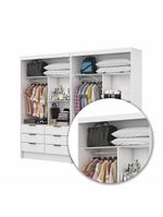 Closet Casal Sevilha 4 Portas Premium 12 Gavetas - Branco