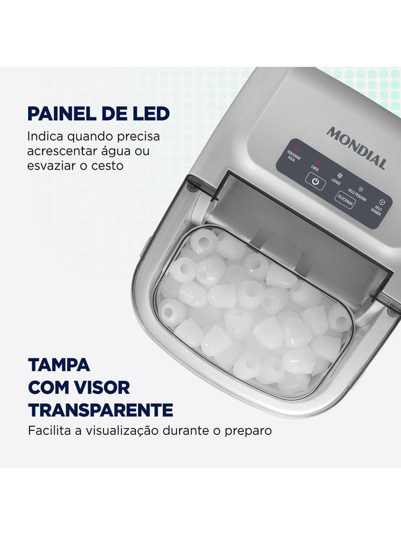 Máquina de Gelo Turbo Ice Premium Mondial MG-12-GI – 127V