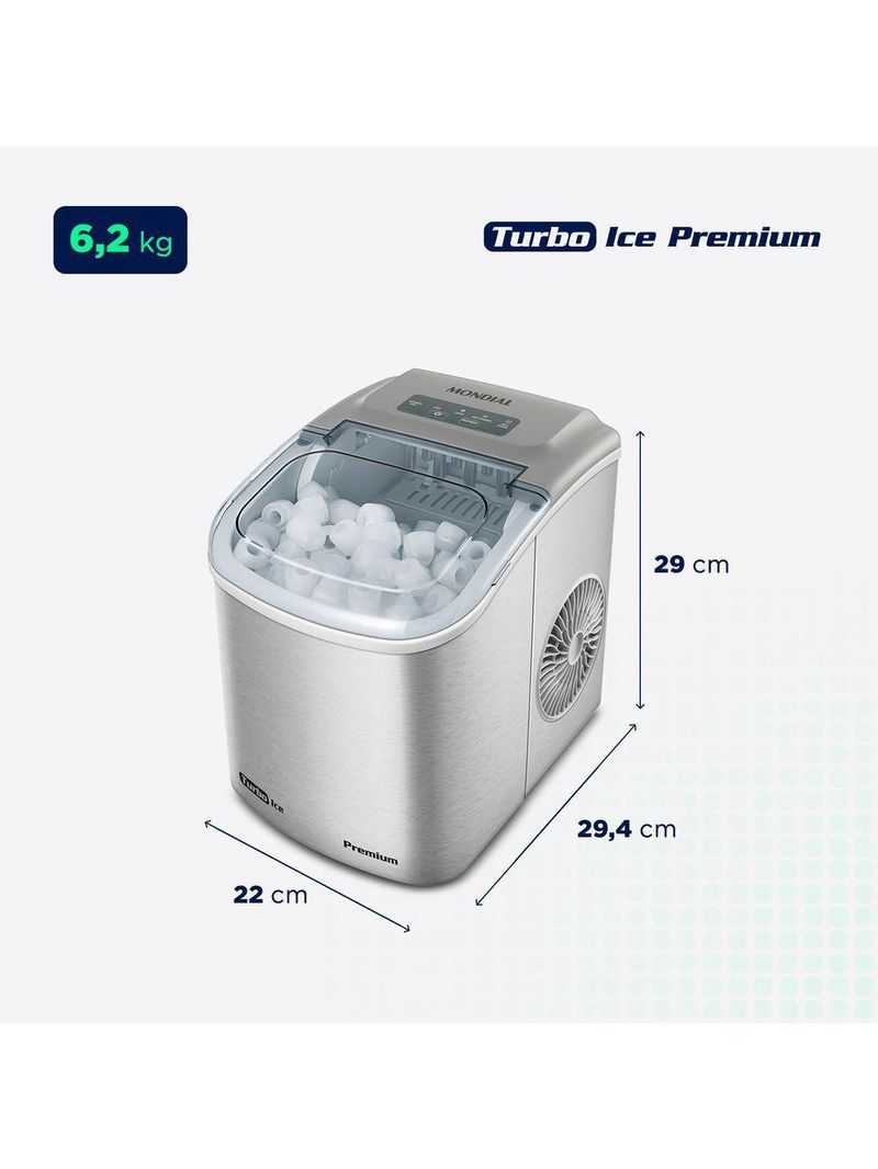 Máquina de Gelo Turbo Ice Premium Mondial MG-12-GI – 127V