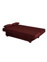 Sofá Cama Casal 3 Lugares Laila - Veludo Vinho