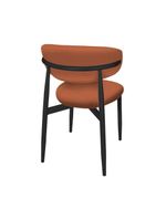 Kit 2 Cadeiras De Jantar Lucy Estrutura Aço Carbono Laminado Preto Com Estofado Poliuretano Caramelo