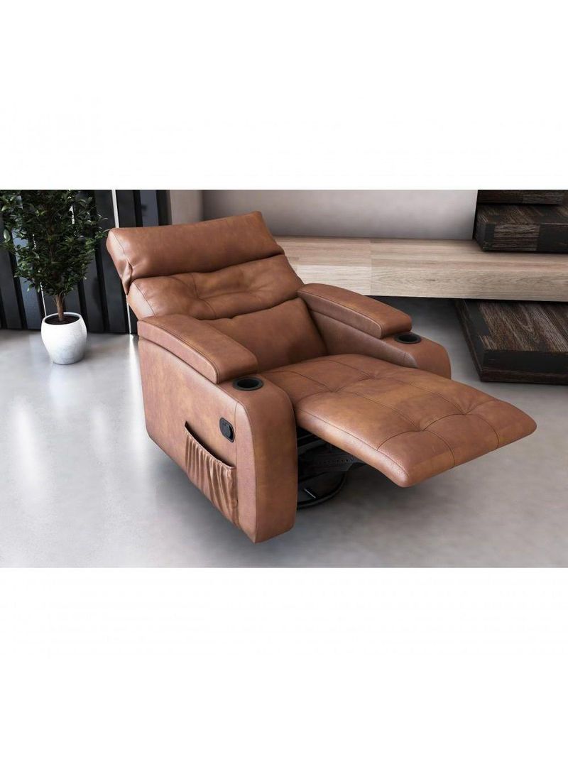 Poltrona Giratório Papai Reclinavel Mx66 Commander Sintetico Whisky Matrix