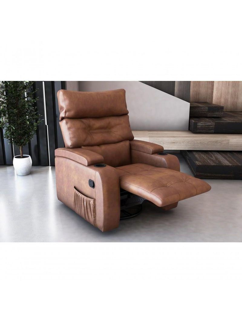 Poltrona Giratório Papai Reclinavel Mx66 Commander Sintetico Whisky Matrix