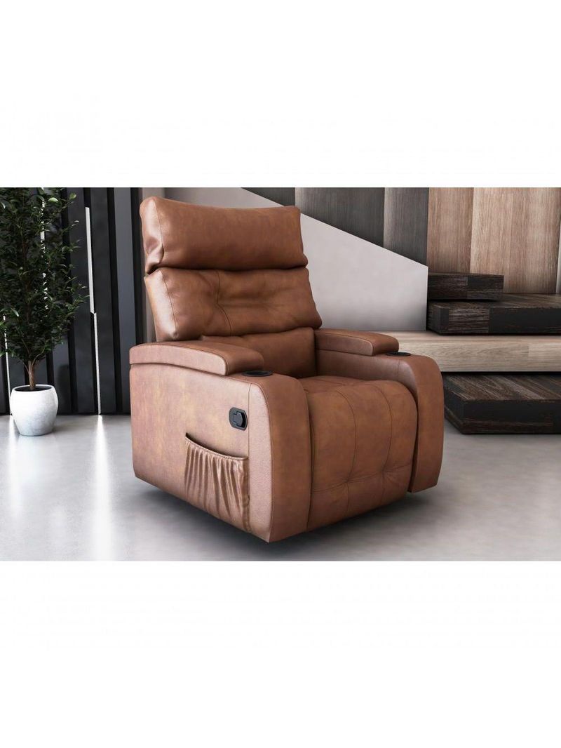 Poltrona Giratório Papai Reclinavel Mx66 Commander Sintetico Whisky Matrix