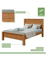 Cama Casal Convencional Estrutura Mdf/mdp Athenas Móveis Lopas Amendoa Clean