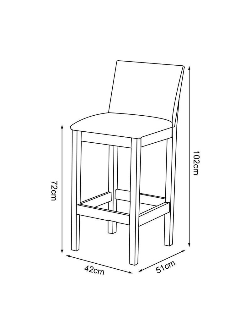 Banqueta Alta Pérola Com Encosto Estofada Em Linho Bege Madeira Maciça Castanho Bege