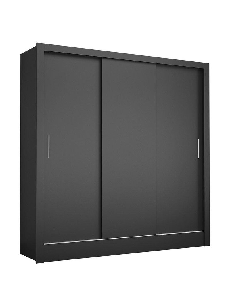 Guarda-Roupa Casal Fortaleza 3 Portas Carioca Móveis Preto