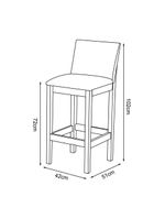 Kit 2 Banquetas Alta Pérola Com Encosto Estofada Em Veludo Preto Madeira Maciça Castanhopreto