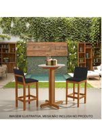 Kit 2 Banquetas Alta Pérola Com Encosto Estofada Em Veludo Preto Madeira Maciça Castanhopreto