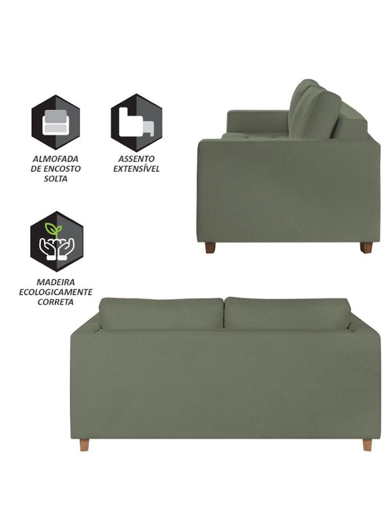 Sofá Cama Casal Marcelle 2 Lugares Talento Móveis Verde