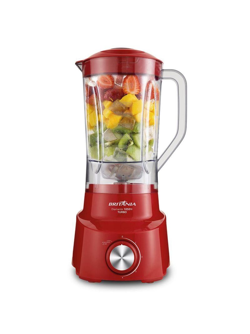 Liquidificador Britânia Diamante Vermelho 4 Velocidades 1050W 220V