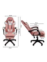Cadeira Gamer Stillus Ergonômica com Apoio para os Pés - Rosa Chiclete