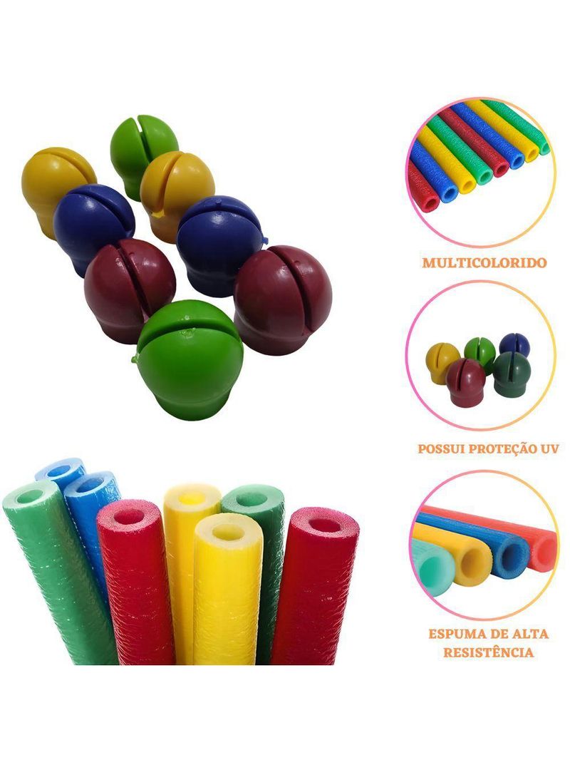 Trampolim Cama Elástica Pula Pula 2,44m Grande Reforçada Colorida Playground