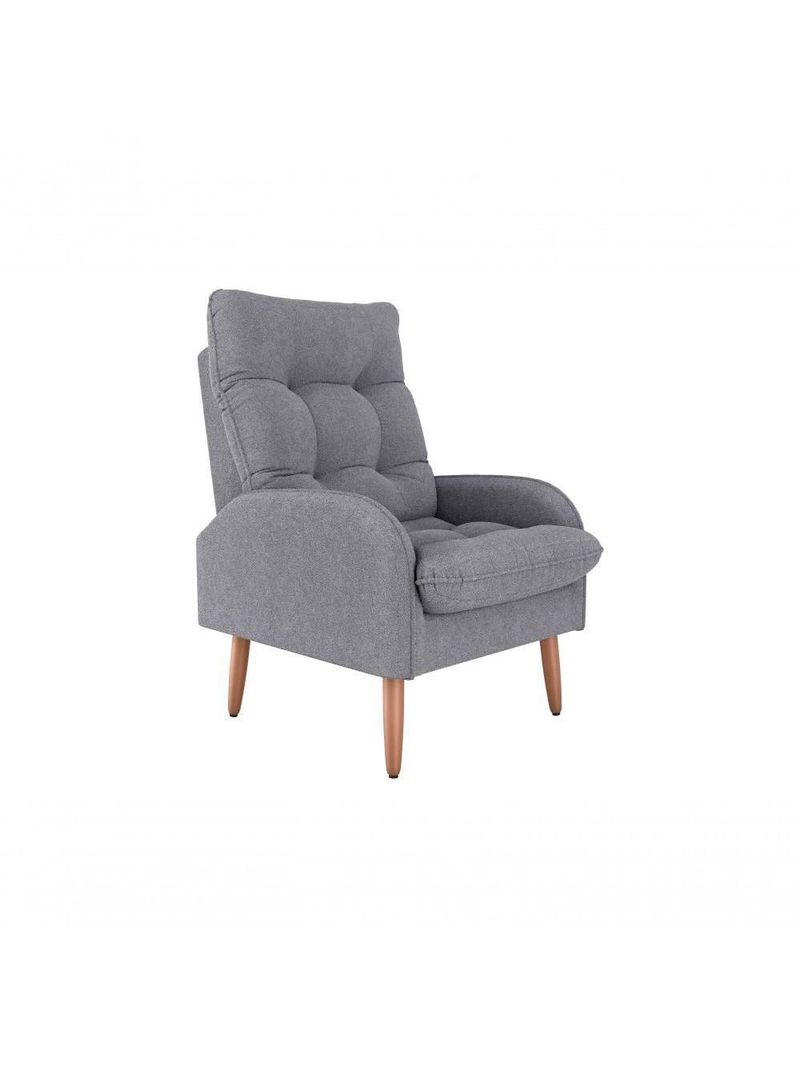 Poltrona Cadeira Descorativo Nantes Original Premium Boucle Cinza Matrix