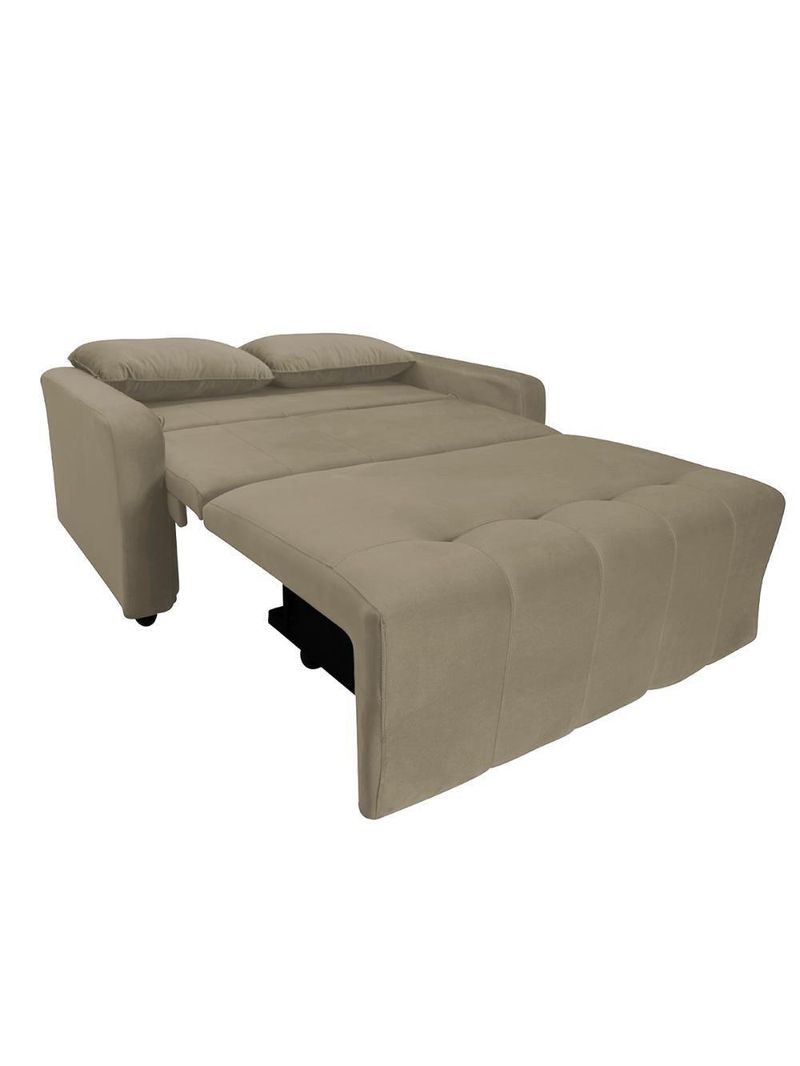 Sofá Cama Para Sala De Estar Amora New Suede - Bege Bege